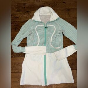 Lululemon Stride Jacket in Mint Blue and White Size 6
